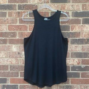 Banana Republic black knit racerback tank, size L.